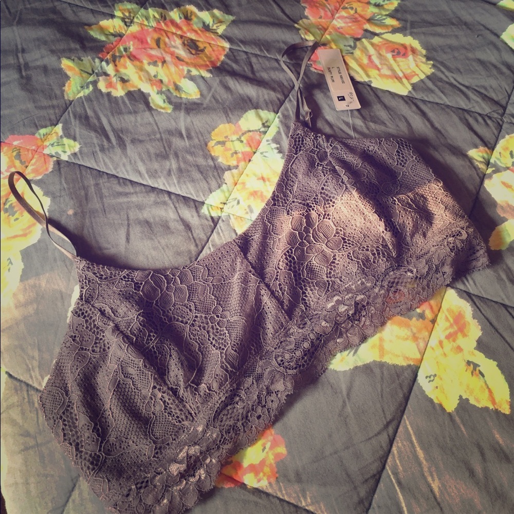 LA Made Dusty Plum Lace Bralette Size L