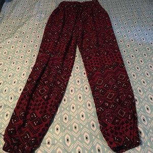Maroon design pants