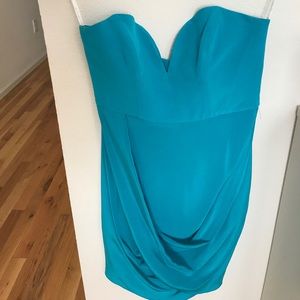 Zimmerman draped silk dress, aquamarine/teal sz 1