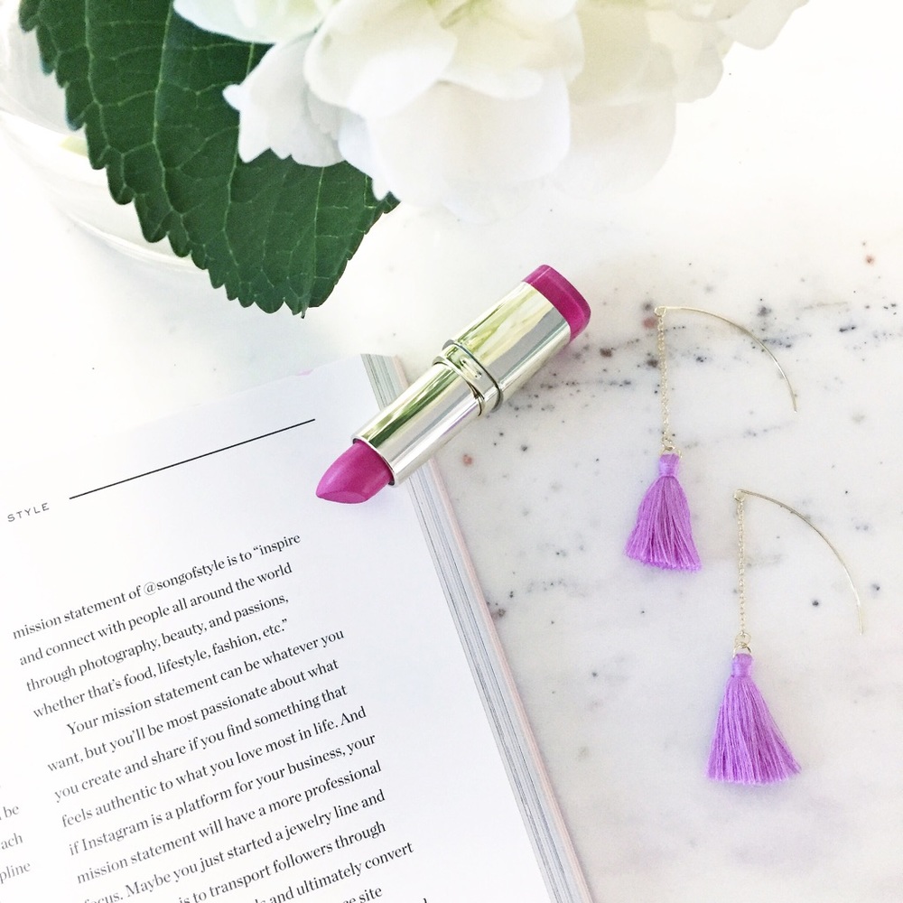 "Faye" Earrings || Purple Fringe Tassel Statement