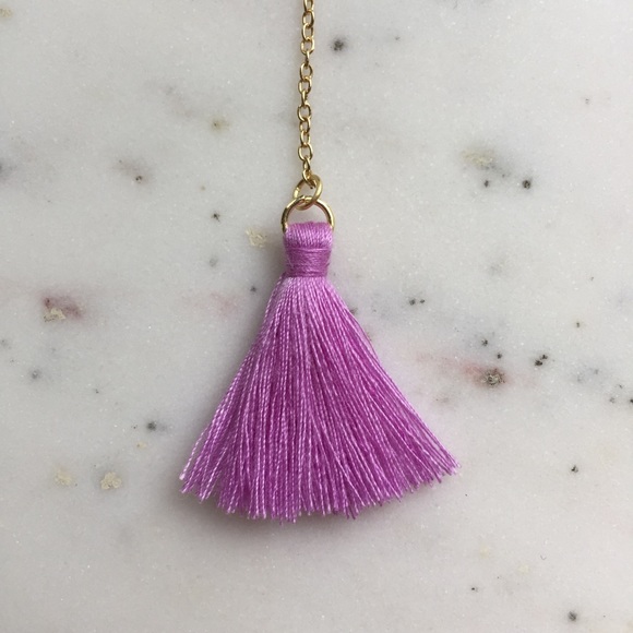 "Faye" Earrings || Purple Fringe Tassel Statement - Picture 5 of 9