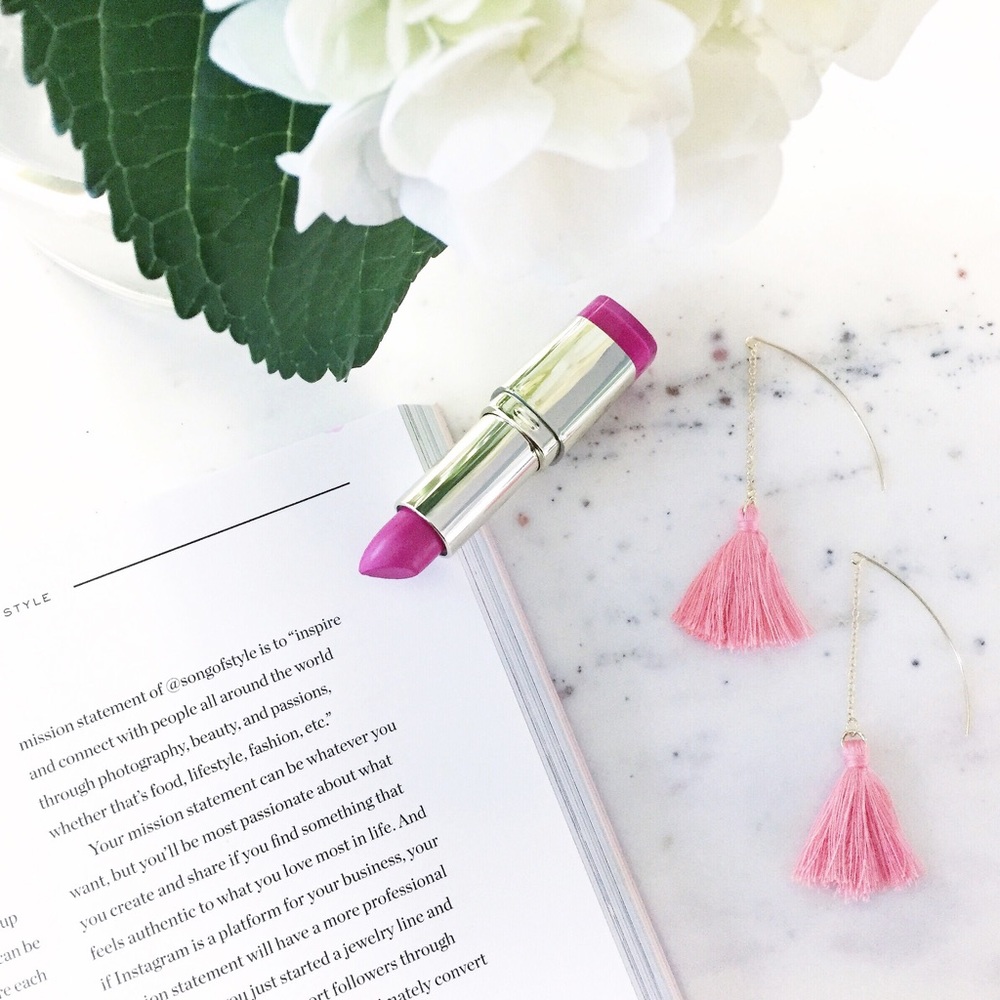 "Faye" Earrings || Coral Fringe Tassel Statement