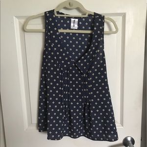 Polka Dot Collared Pleated Blouse