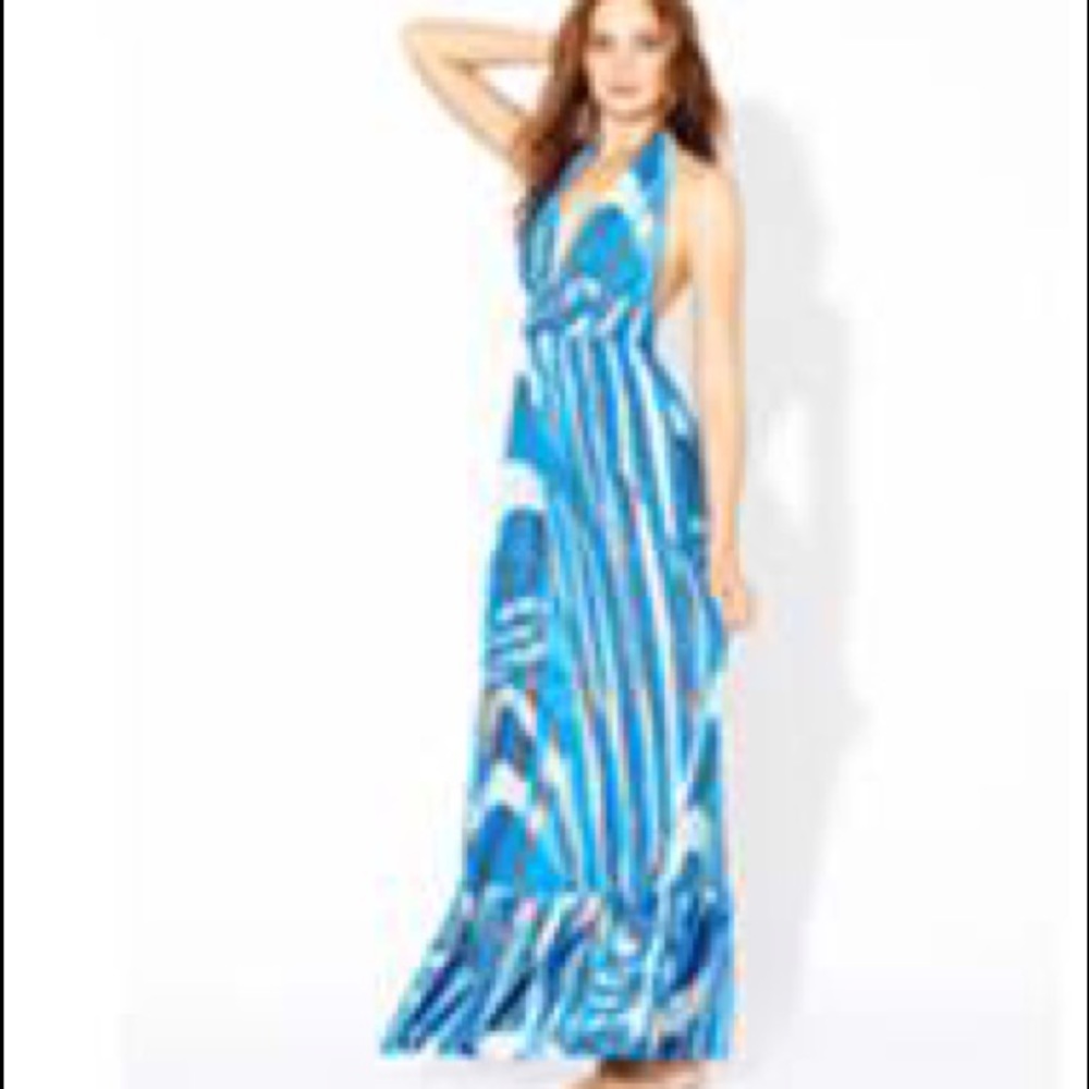 TBAGS long blue halter dress