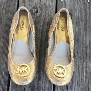 Michael Kors Fulton Python-Embossed ballet flat