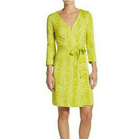 DVF Wrap Diane von furstenberg yellow dress-10 - Picture 1 of 1