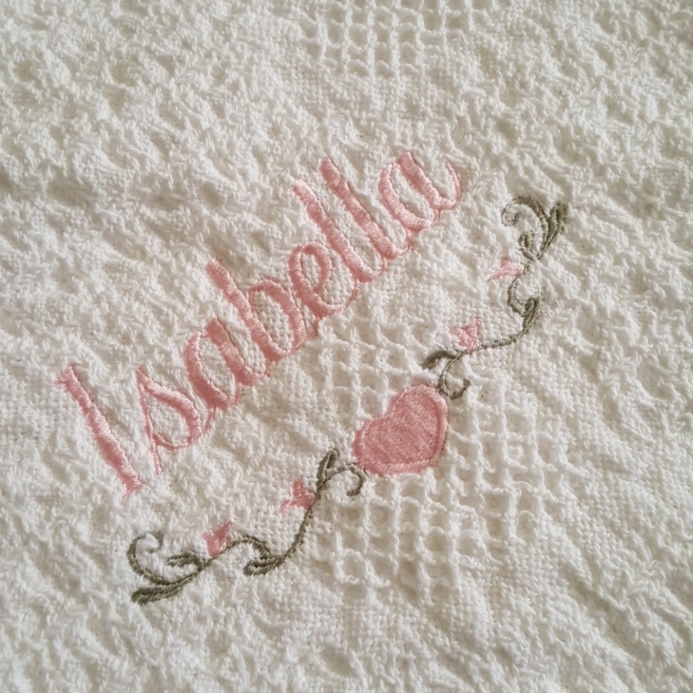 Beautiful white Afghan blankie for baby's crib