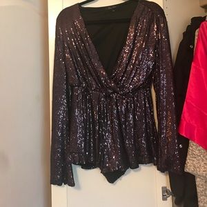 Honey Punch sequin romper