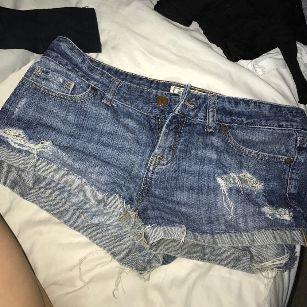 pink jean shorts