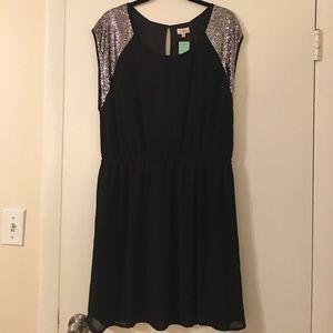 Pixley Sparkly Silver and Black Dress