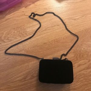 Black velvet clutch