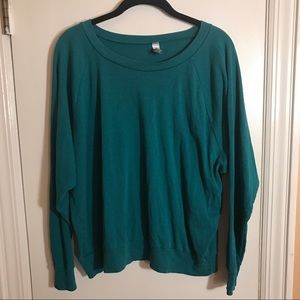 AMERICAN APPAREL Teal Lightweight Sweater