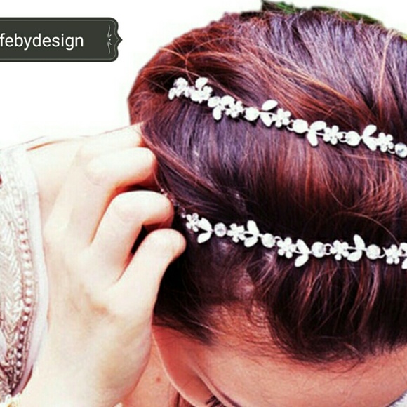 Elastic, Metal, & Rhinestone Crystal Headband - Picture 4 of 4