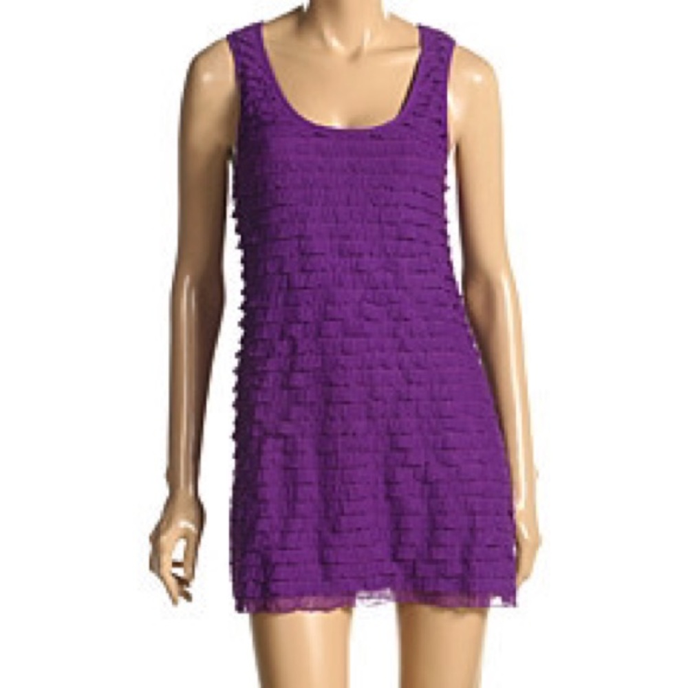 Free people purple ruffle dress small