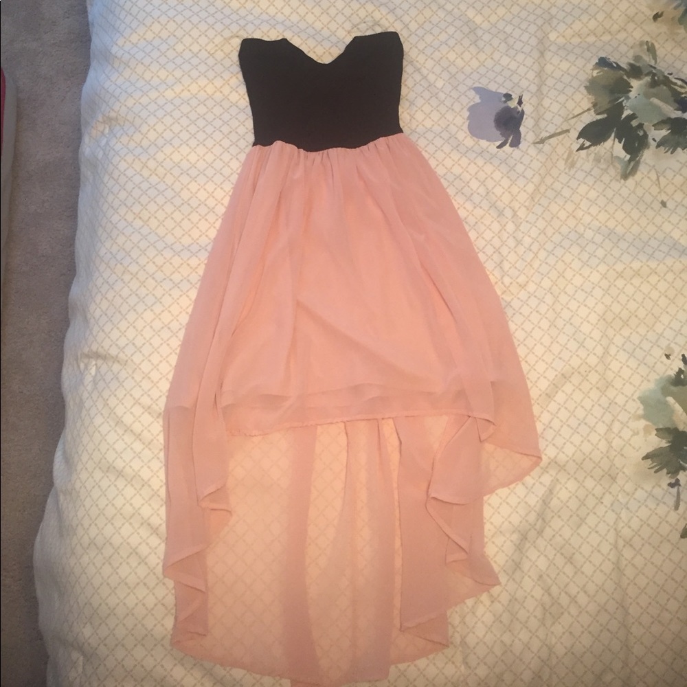 Wet Seal Black and Pink High Low Dress