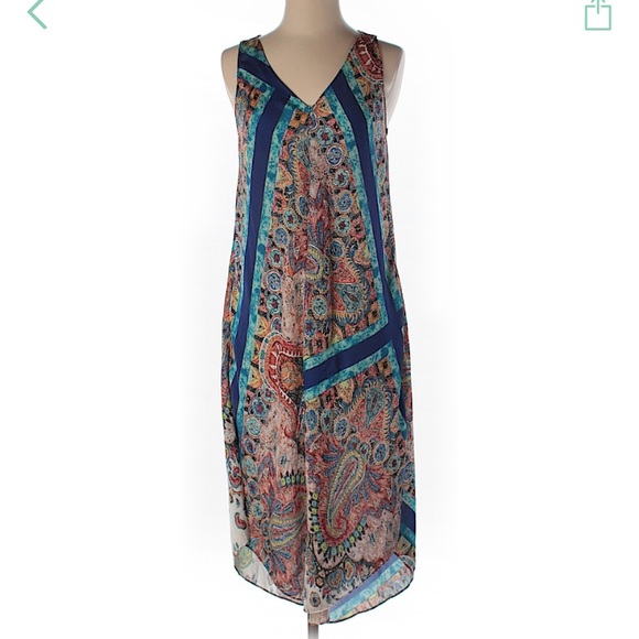 Zara Dresses & Skirts - Zara long silk dress v-neck sz XS