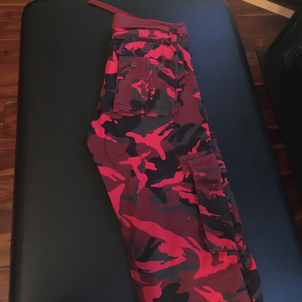 Jordan Craig Red Camouflage Cargos