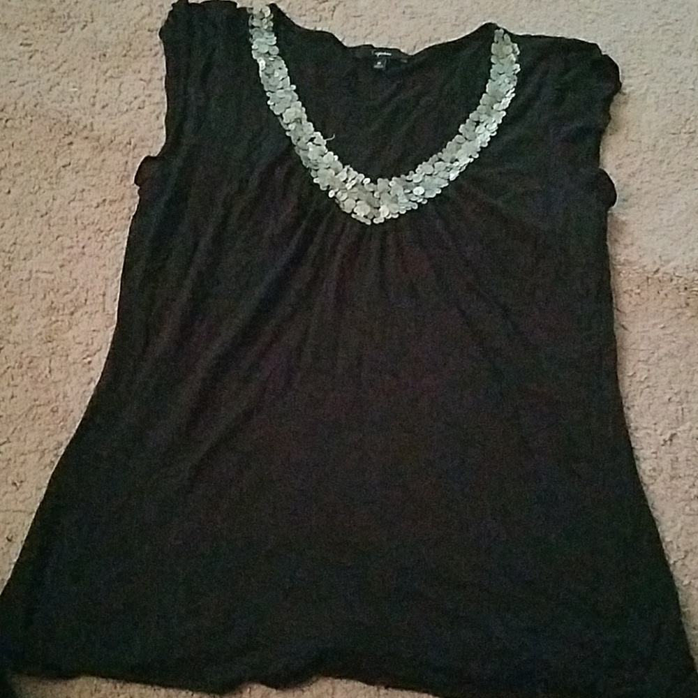 Sequin collar top