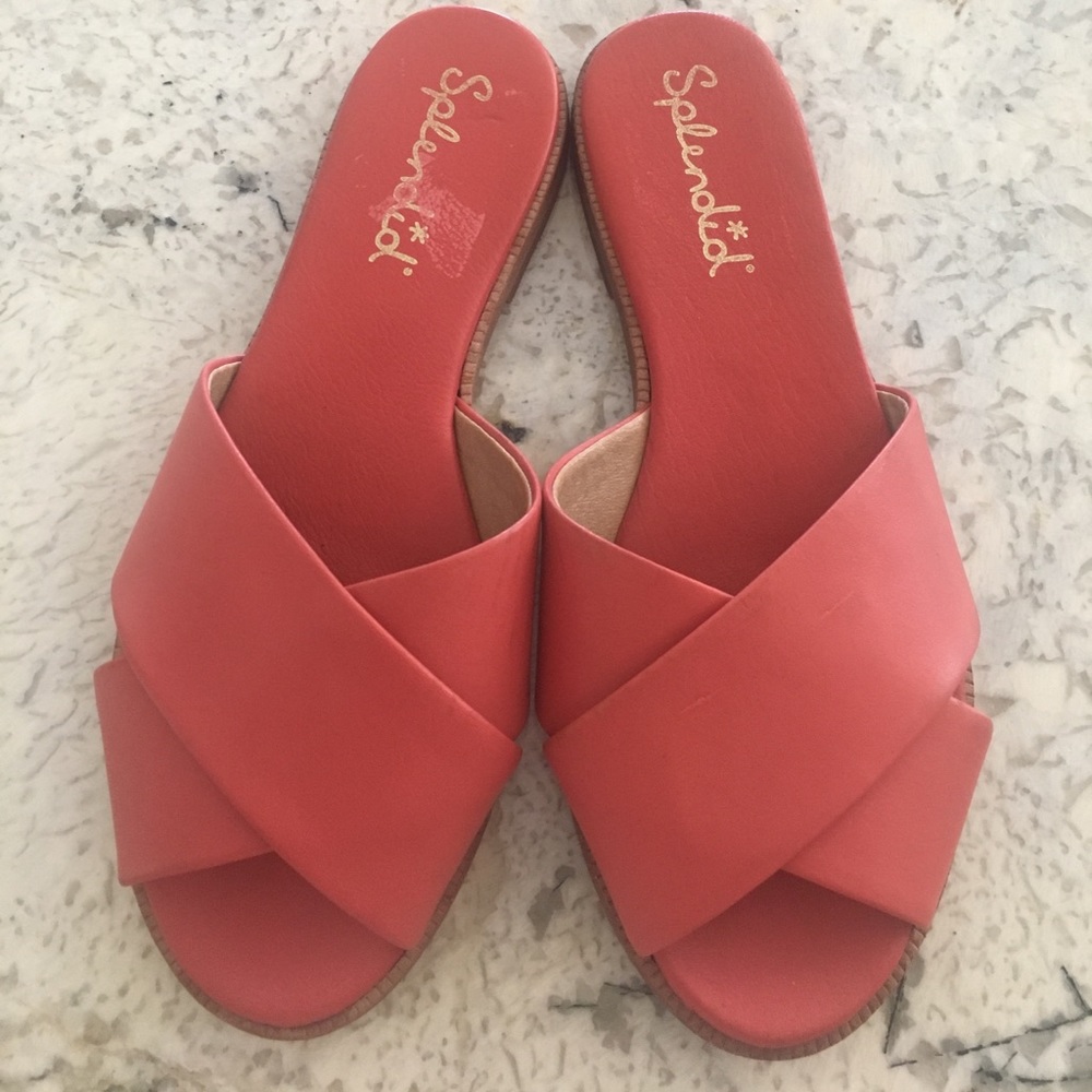 Splendid leather slide sandals