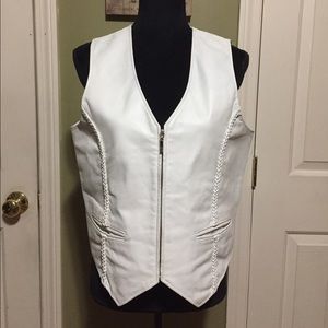 White Leather Vest