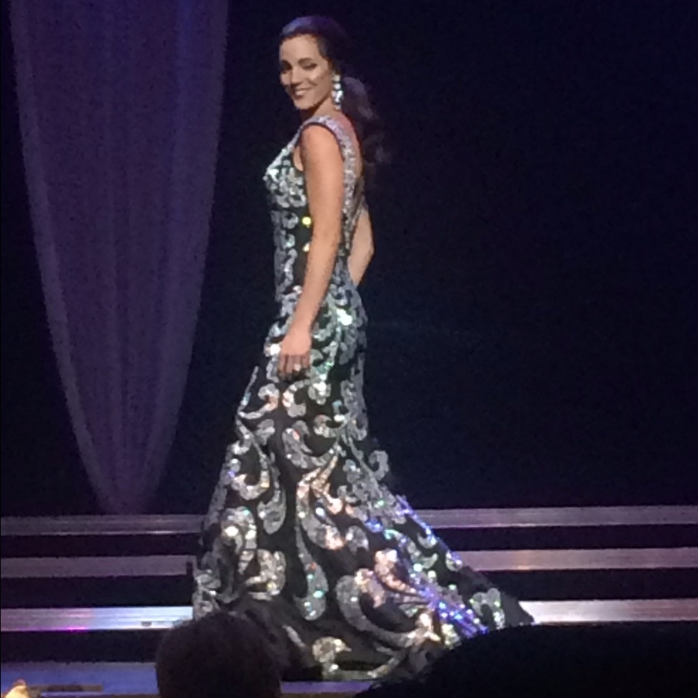 Custom tony bowls pageant gown