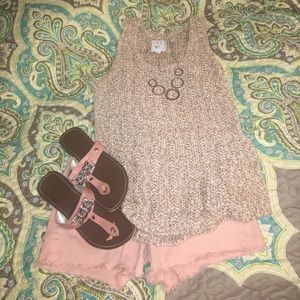 NYC tan sweater tank size medium