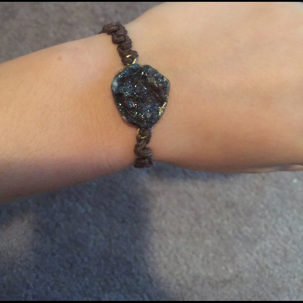 Navy druzy bracelet