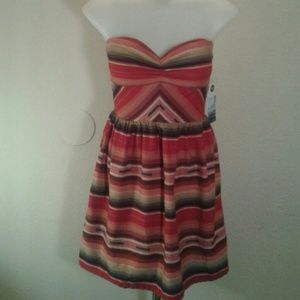 Roxy Vibrant Textiles Strapless Dress XS