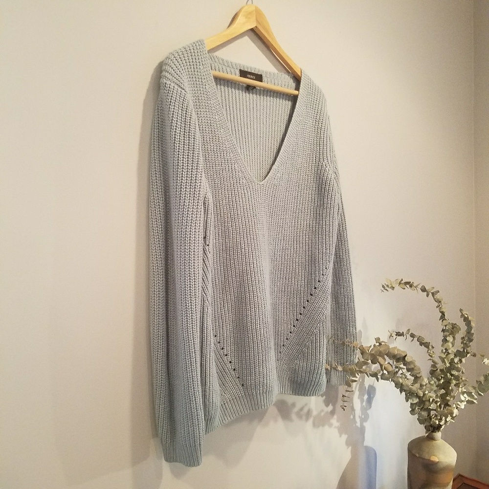 Icy Blue V-Neck Sweater