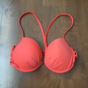 Victorias Secret Strappy Back Coral Bikini Top 34D