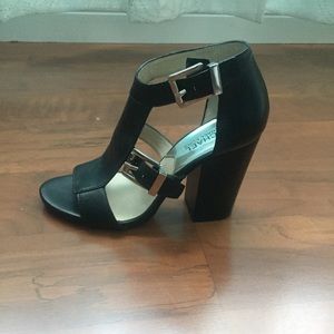 Michael Kors Black Buckle Closure Heeled Sandals