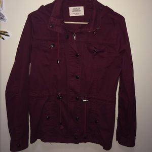 NWOT burgundy cargo jacket