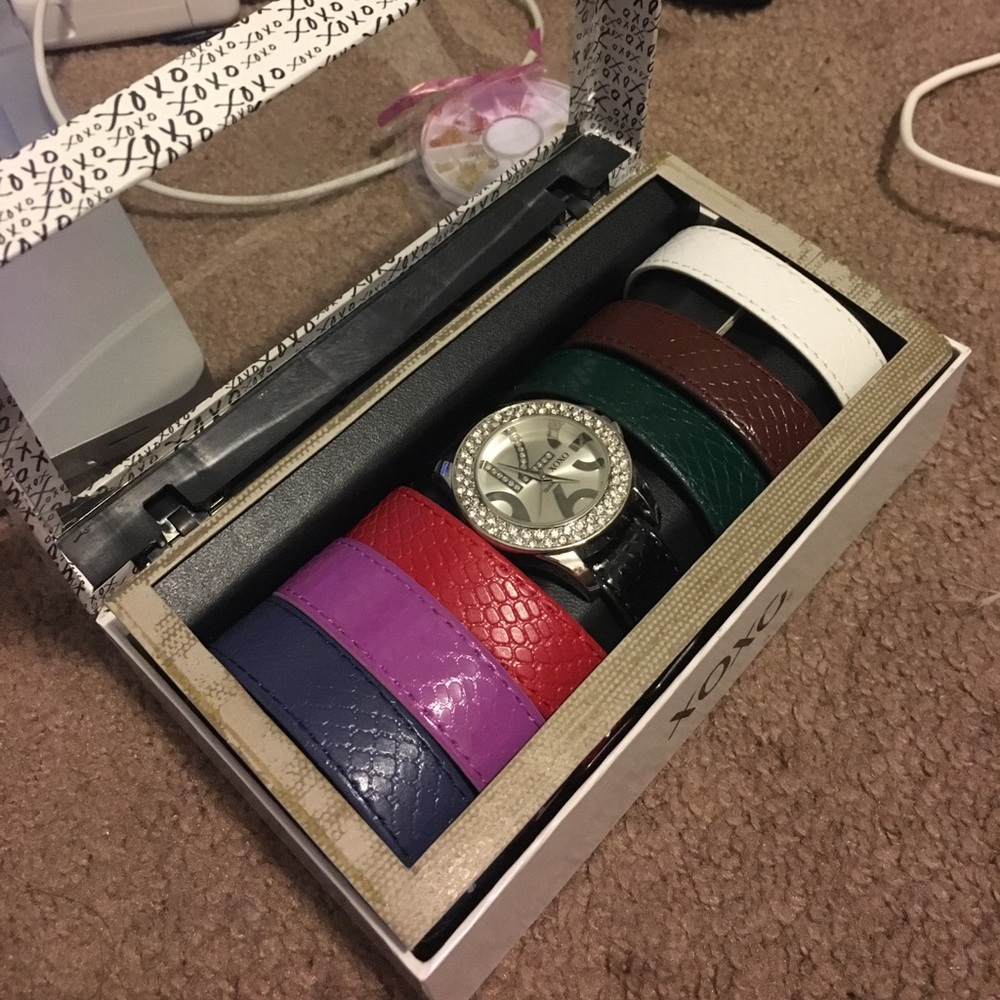 Watch set multicolored bands