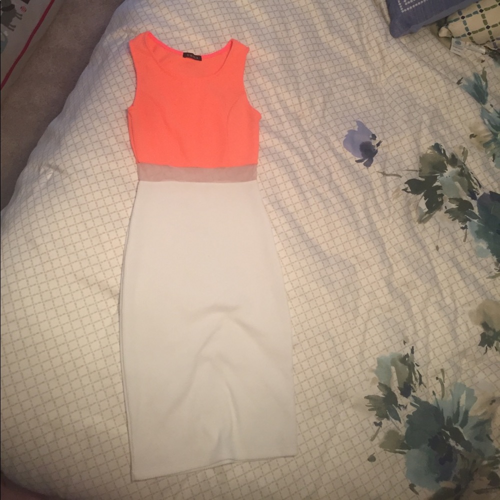 Orange and white dress