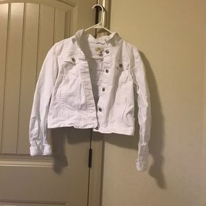 Cropped white jean jacket. Worn once!