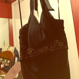 Black halter dress