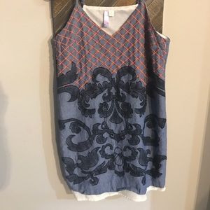 Embroidered tank dress