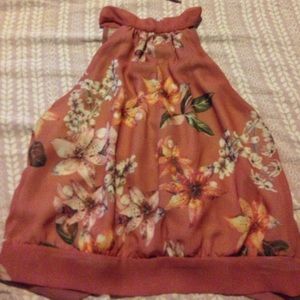 Flower halter top blouse