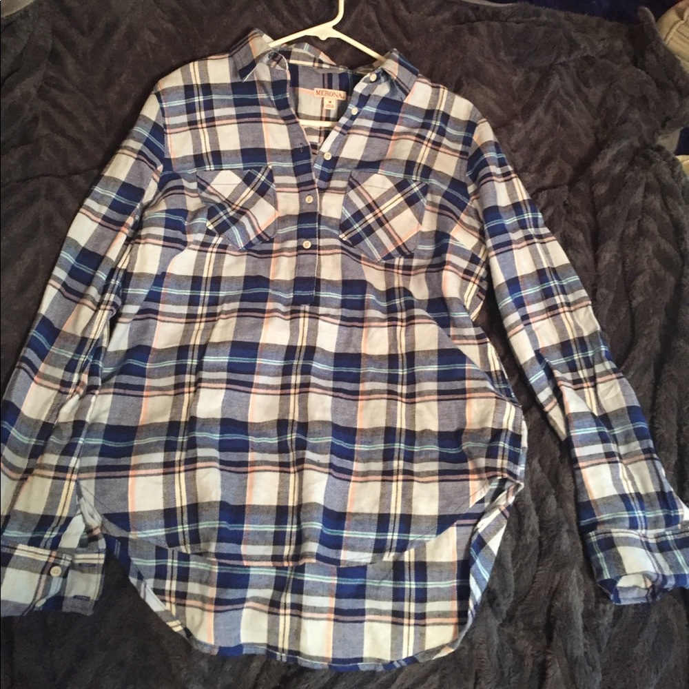 Blue and white Flannel