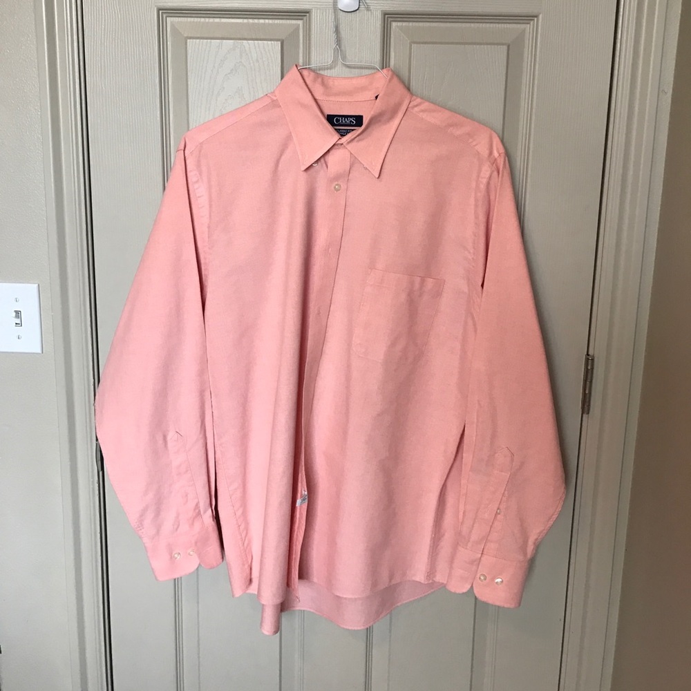 Mens CHAPS salmon pink oxford button down L