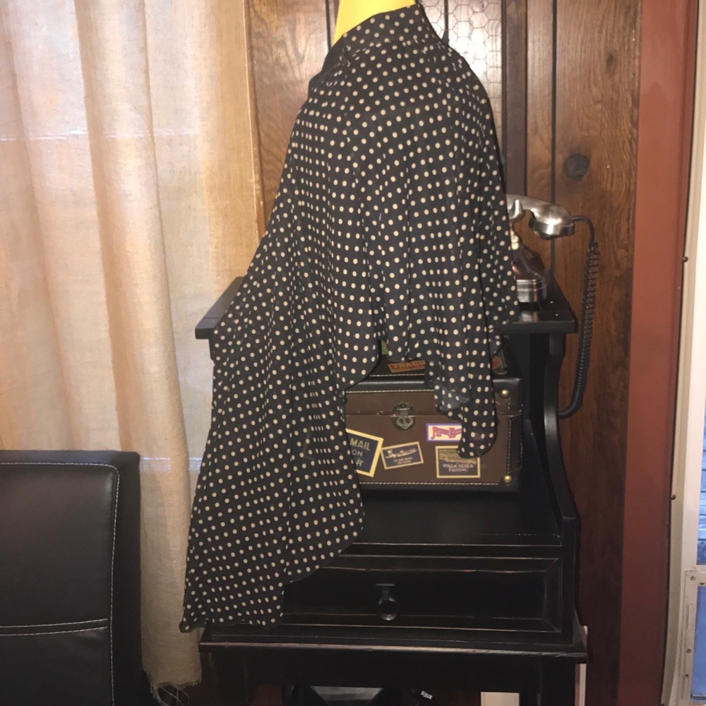 Asymmetrical chiffon polka dot skirt
