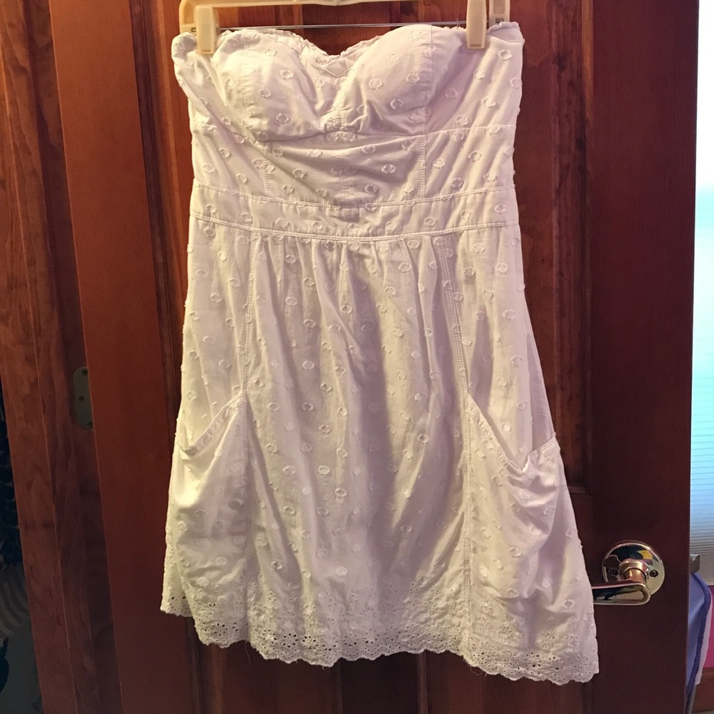 Eyelet white summer dress