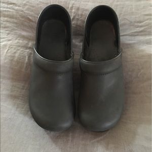 Dansko oiled black leather clogs