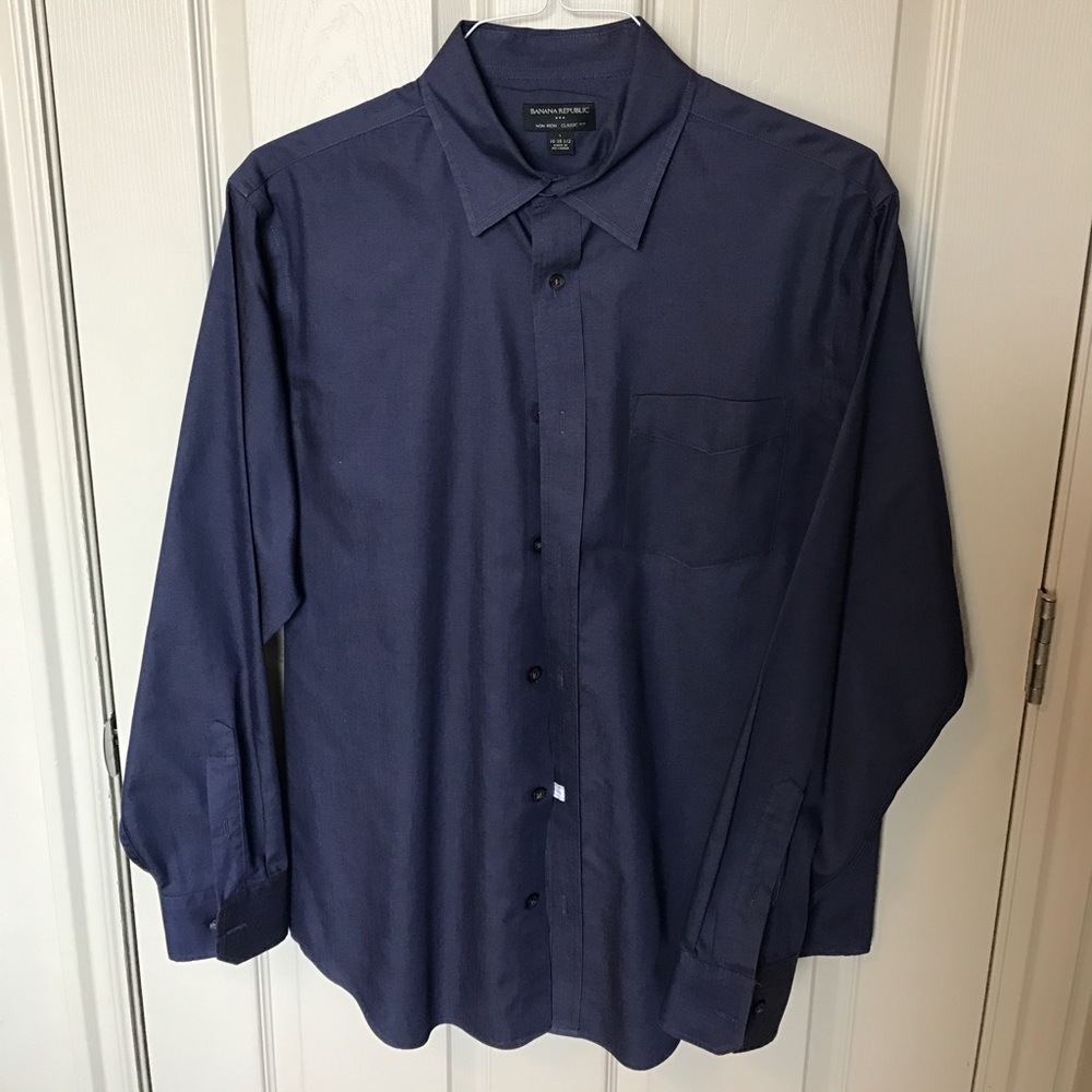 Mens Banana Republic L/S dark purple button down L