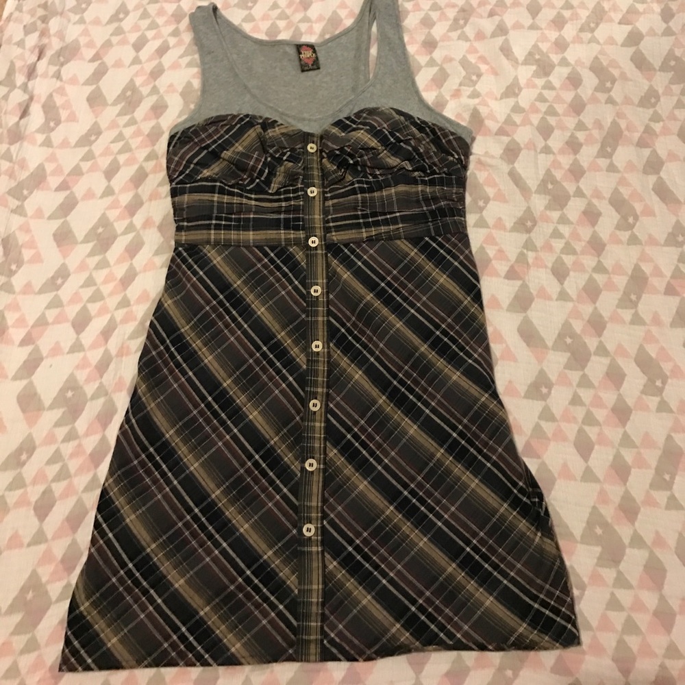 EUC ✨🌙🍄Free People Plaid School girl Tank Dress