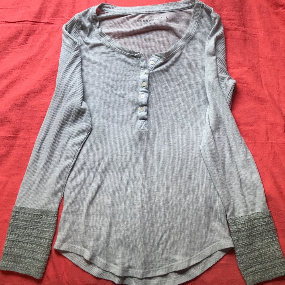 gray semi see through shirt