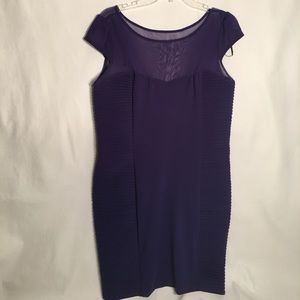 Purple Rampage sheer top mini cap sleeve dress