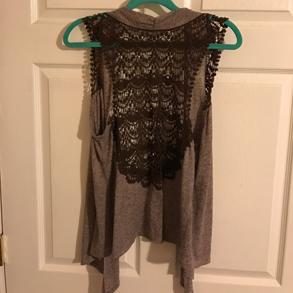 Vintage Brown Lace Hippie Vest
