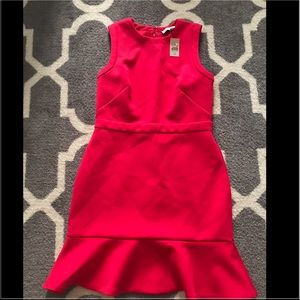 "ANN TAYLOR LOFT" Red Dress W/ Ruffled Hem