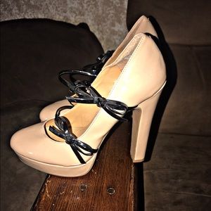 Nude and Black Cosmopolitan Heels